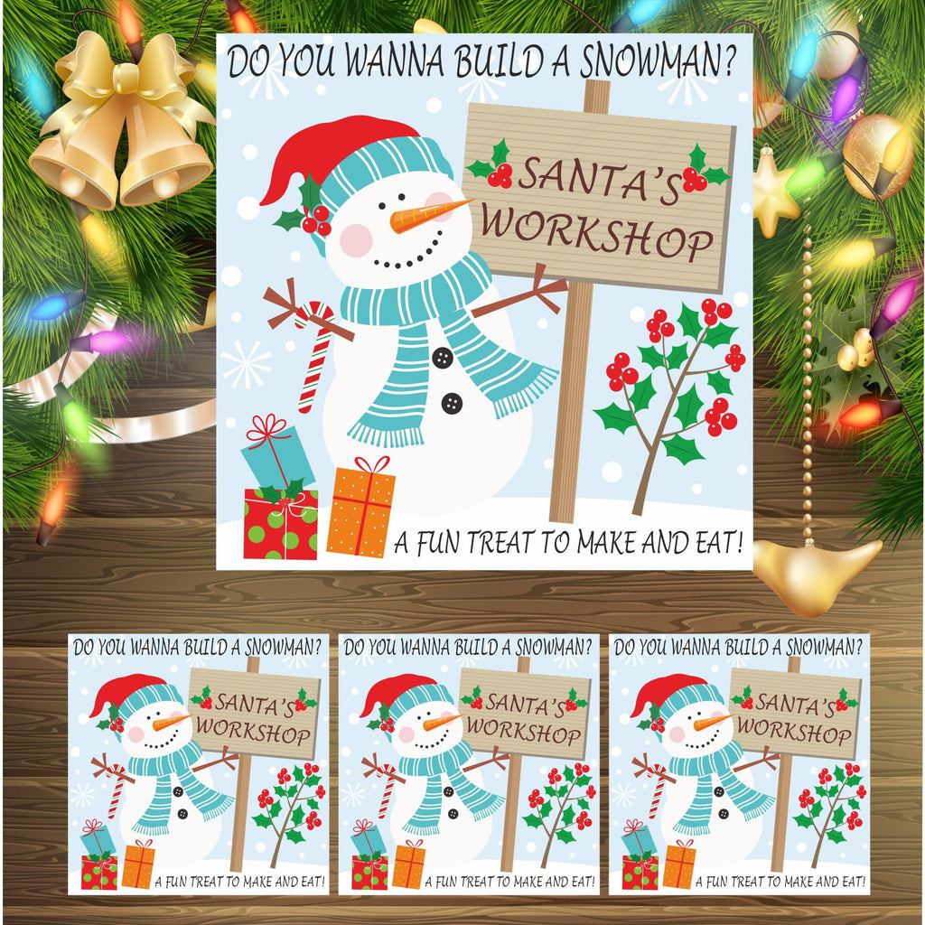 39 Do You Wanna Build a Snowman Christmas Marshmallow Stickers Labels