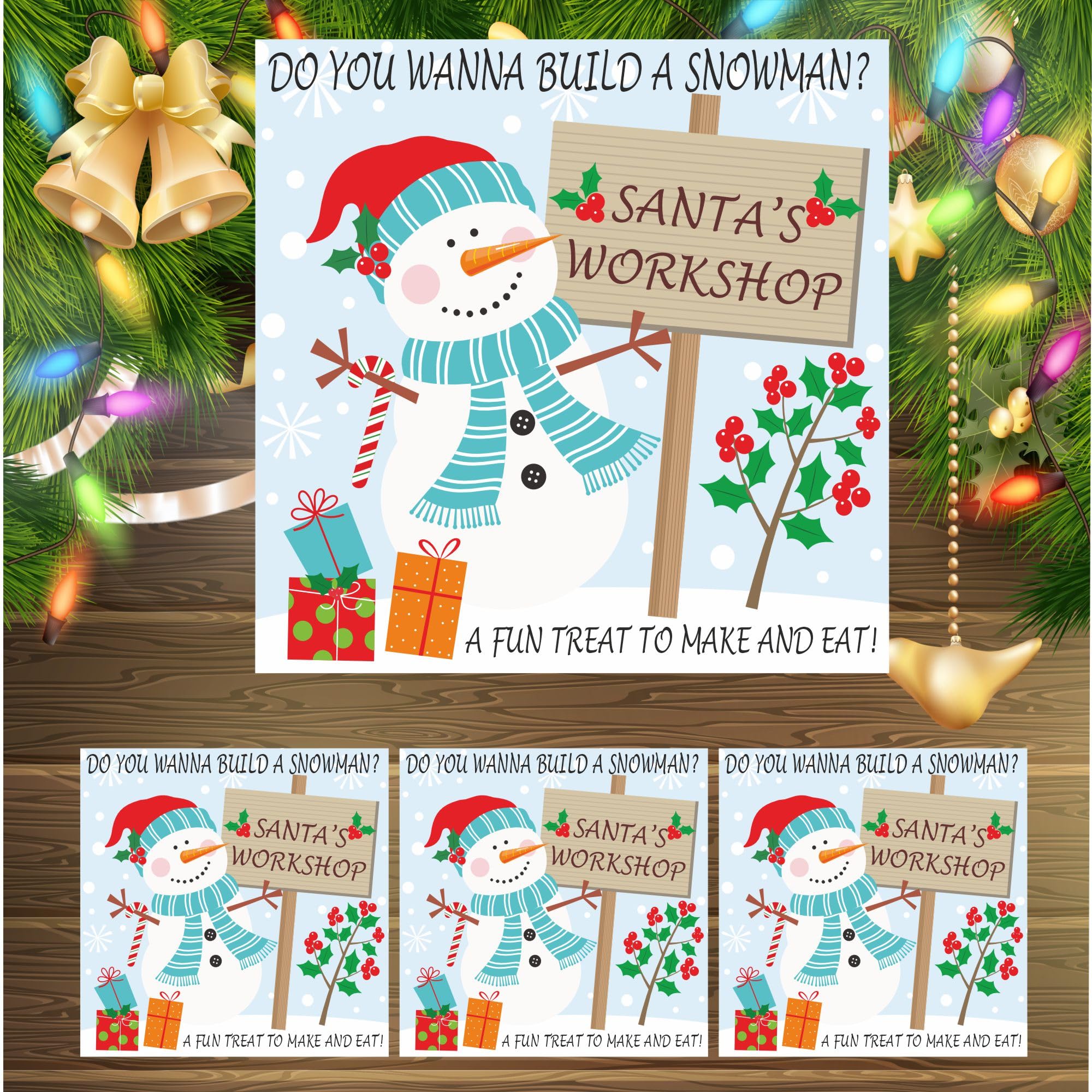 39 Do You Wanna Build a Snowman Christmas Marshmallow Stickers Labels