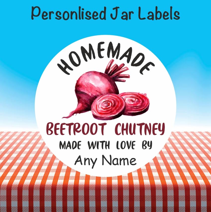 39 Personalised Beetroot Chutney Jar Labels, Stickers