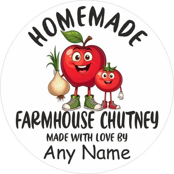 39 Farmhouse Chutney Labels, Personalised with Any Name