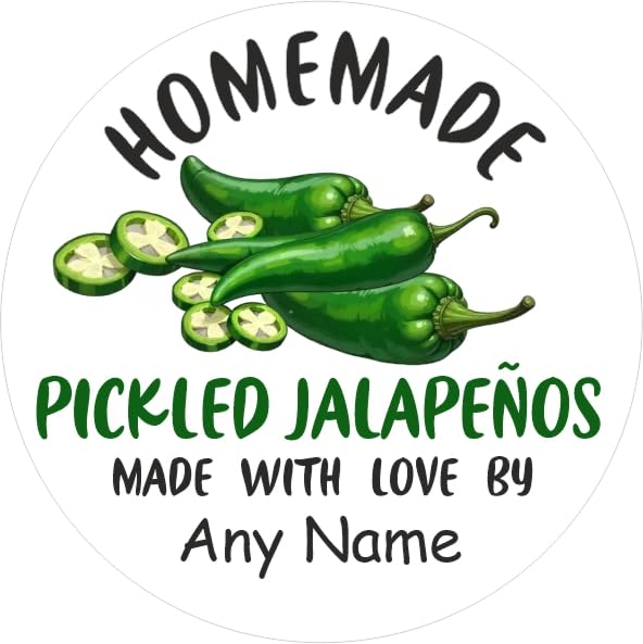 39 Pickled Jalapenos Jar Labels, Stickers Personalised with Any Name