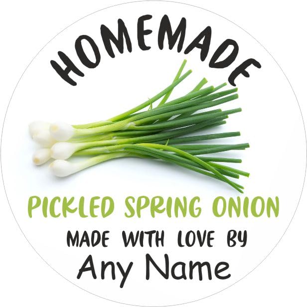39 Pickled Spring Onion Jar Labels, Stickers Personalised with Any Name