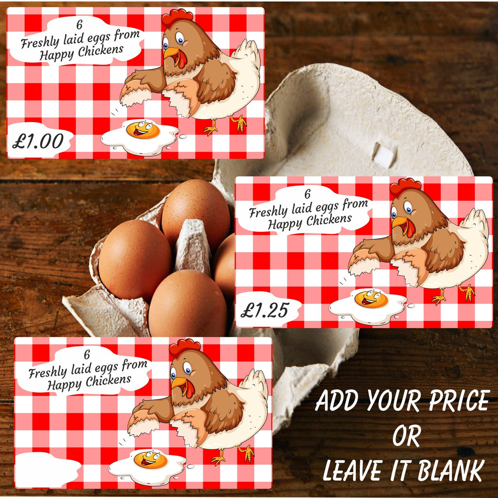 50 Egg Box Labels, Stickers customised with Your Price