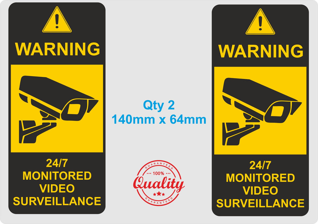 Set of 7 CCTV Warning Laminated Vinyl Security Stickers Home Office Building Shop Taxi Car Minibus Van etc