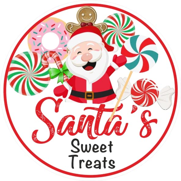 Santa's Sweet Treats Christmas Stickers, Labels, Seals, Baking, Cones, Kids gift