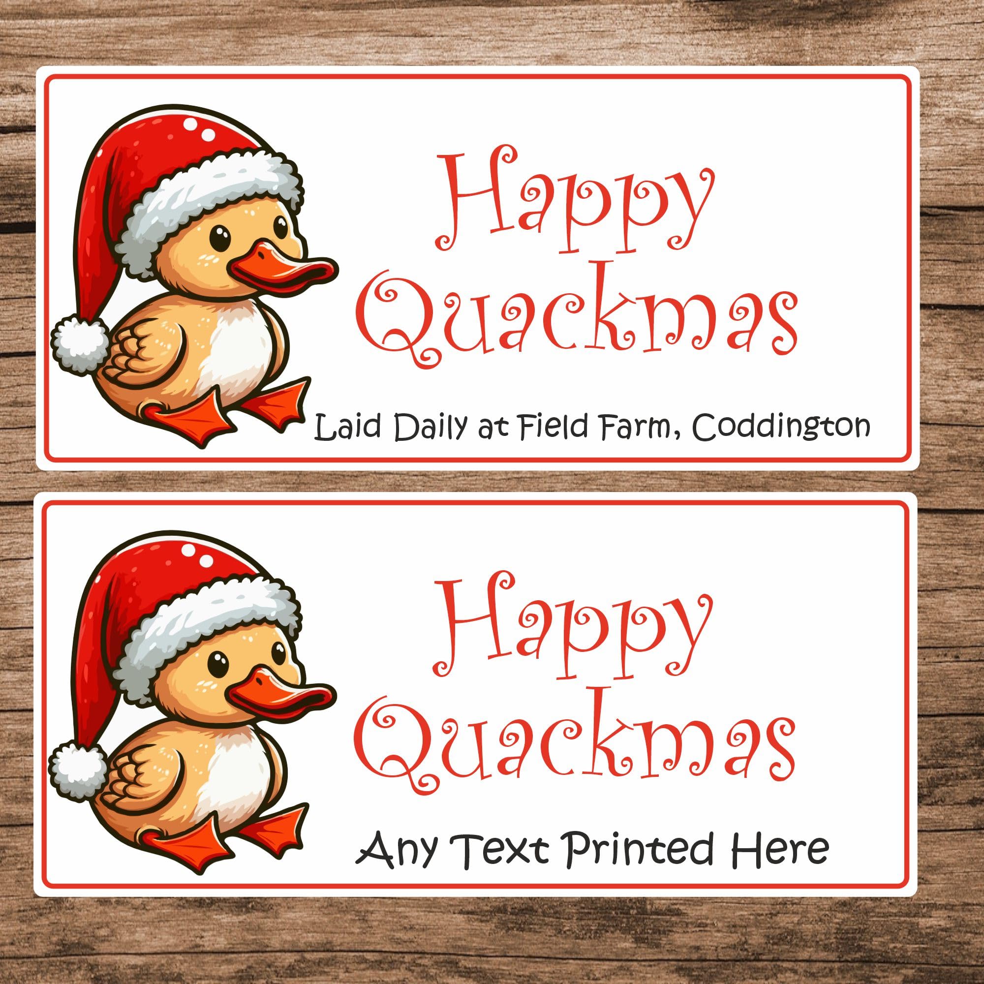 34 Freshly Laid Christmas Duck Egg Personalised Egg Box Stickers Labels