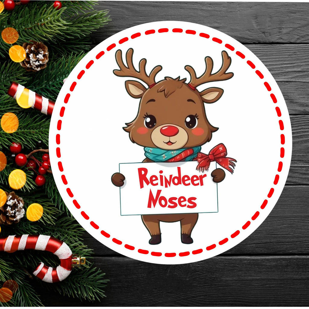 39 Reindeer Noses Stickers – Perfect for Christmas Gifts, Classroom Exchange, Teachers Christmas Stickers Sweet Cone, Stocking Filler