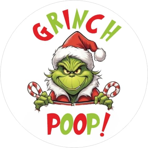 48 Grinch Poop Stickers – Perfect for Christmas Holiday Gifts, Sweet Treats, and Events