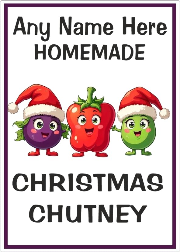 26 Personalised Christmas Chutney Jar Labels