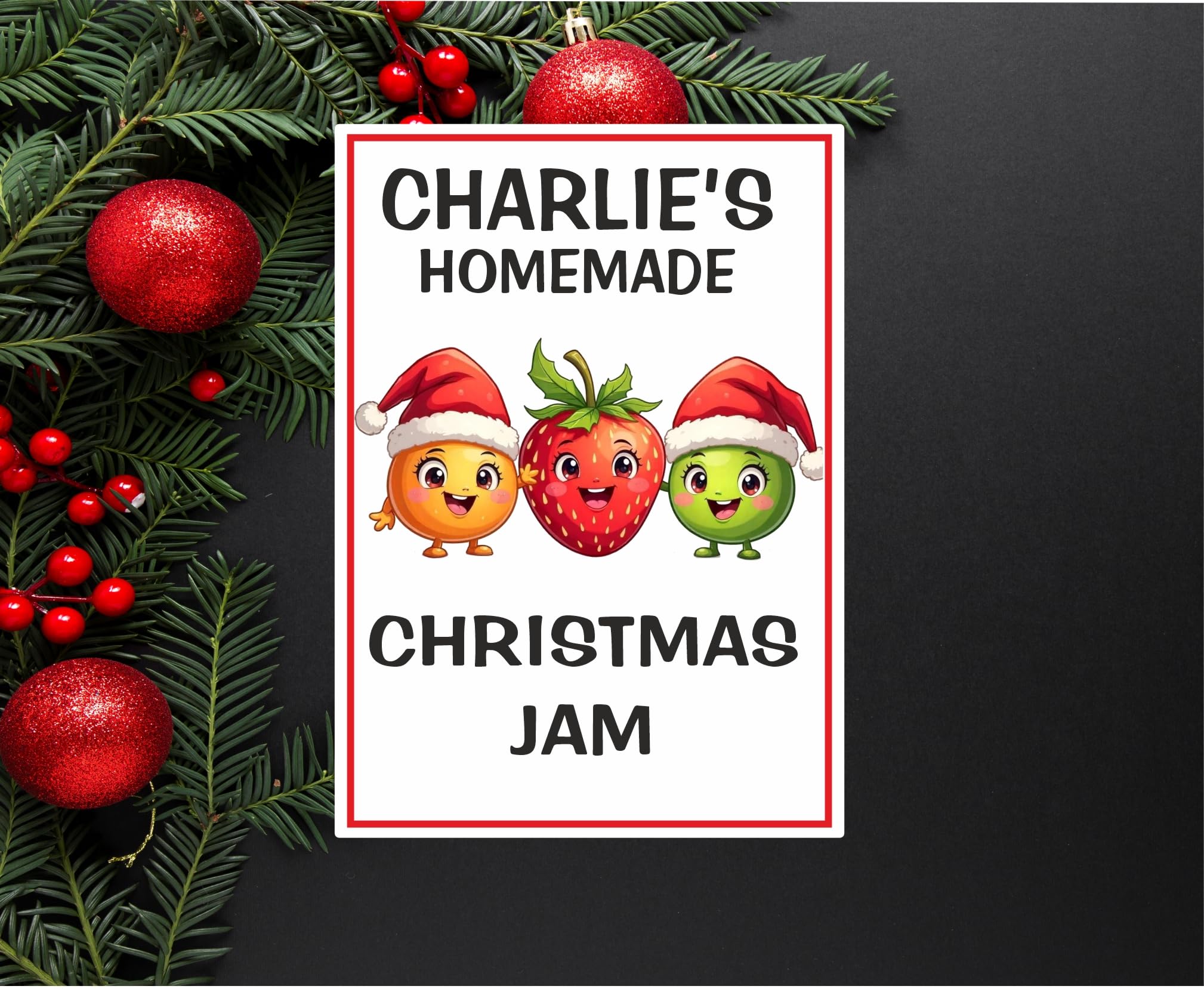 26 Personalised Christmas Jam Jar Labels, Stickers