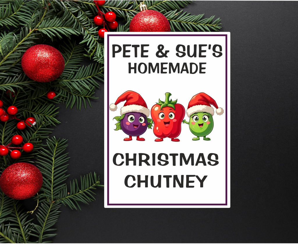 26 Personalised Christmas Chutney Jar Labels