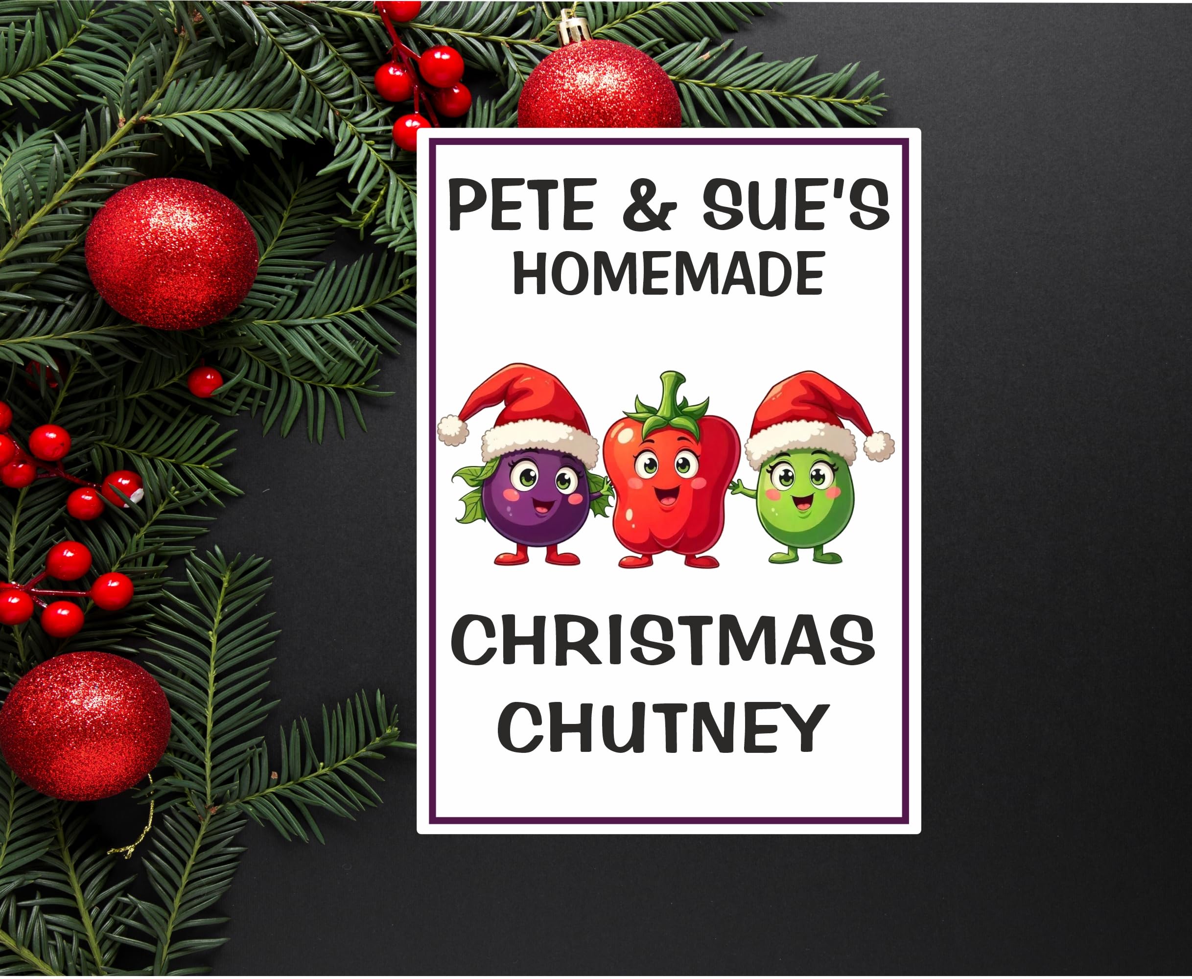 26 Personalised Christmas Chutney Jar Labels