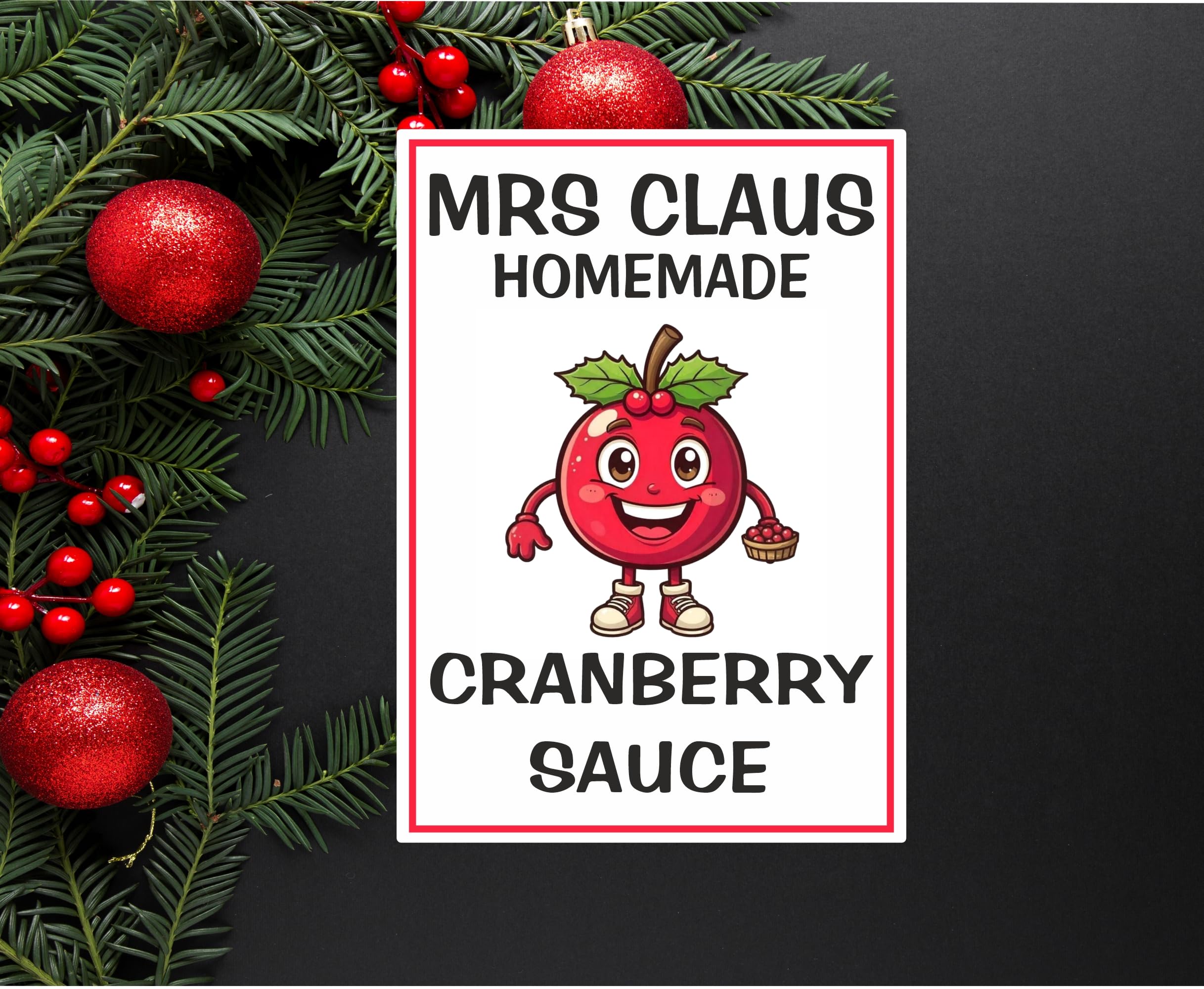26 Cranberry Sauce Christmas Jar Labels, Personalised with Any Name
