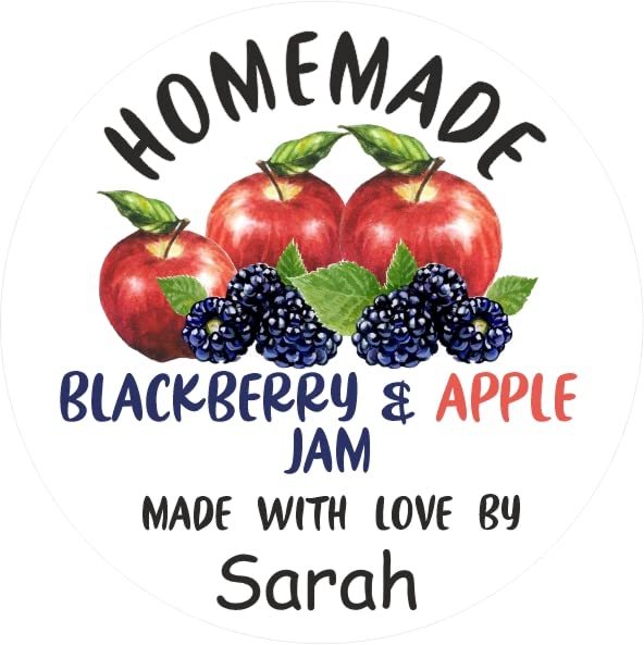 39 Personalised BlackBerry & Apple Jam Jar Labels, Stickers