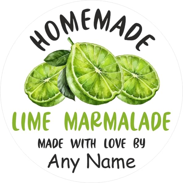 39 Personalised Lime Marmalade Jar Labels, Stickers