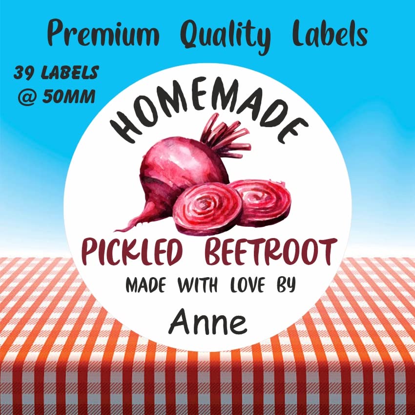 39 Personalised Pickled Beetroot Jar Labels, Stickers
