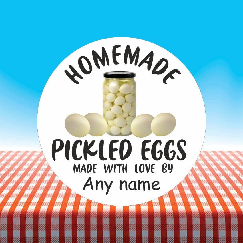 39 Pickled Egg Jar Labels, Stickers Personalised with Any Name