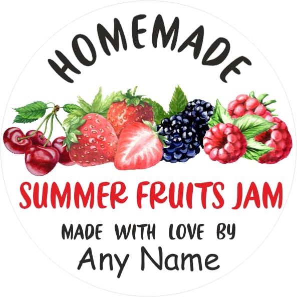 39 Personalised Summer Fruits Jam Jar Labels, Stickers