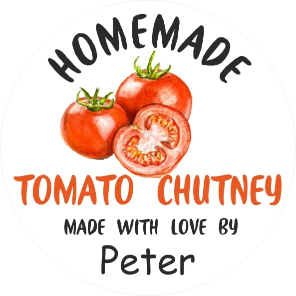 39 Personalised Tomato Chutney Jar Labels, Stickers