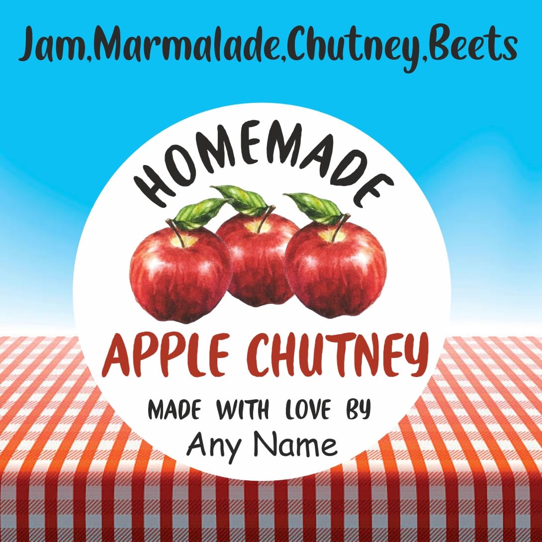 39 Personalised Apple Chutney Jar Labels, Stickers