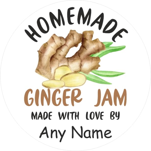 39 Personalised Ginger Jam Jar Labels, Stickers