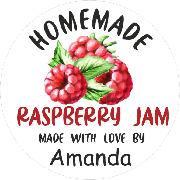39 Personalised Raspberry Jam Jar Labels, Stickers