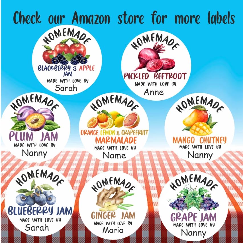 39 Personalised Ginger Jam Jar Labels, Stickers