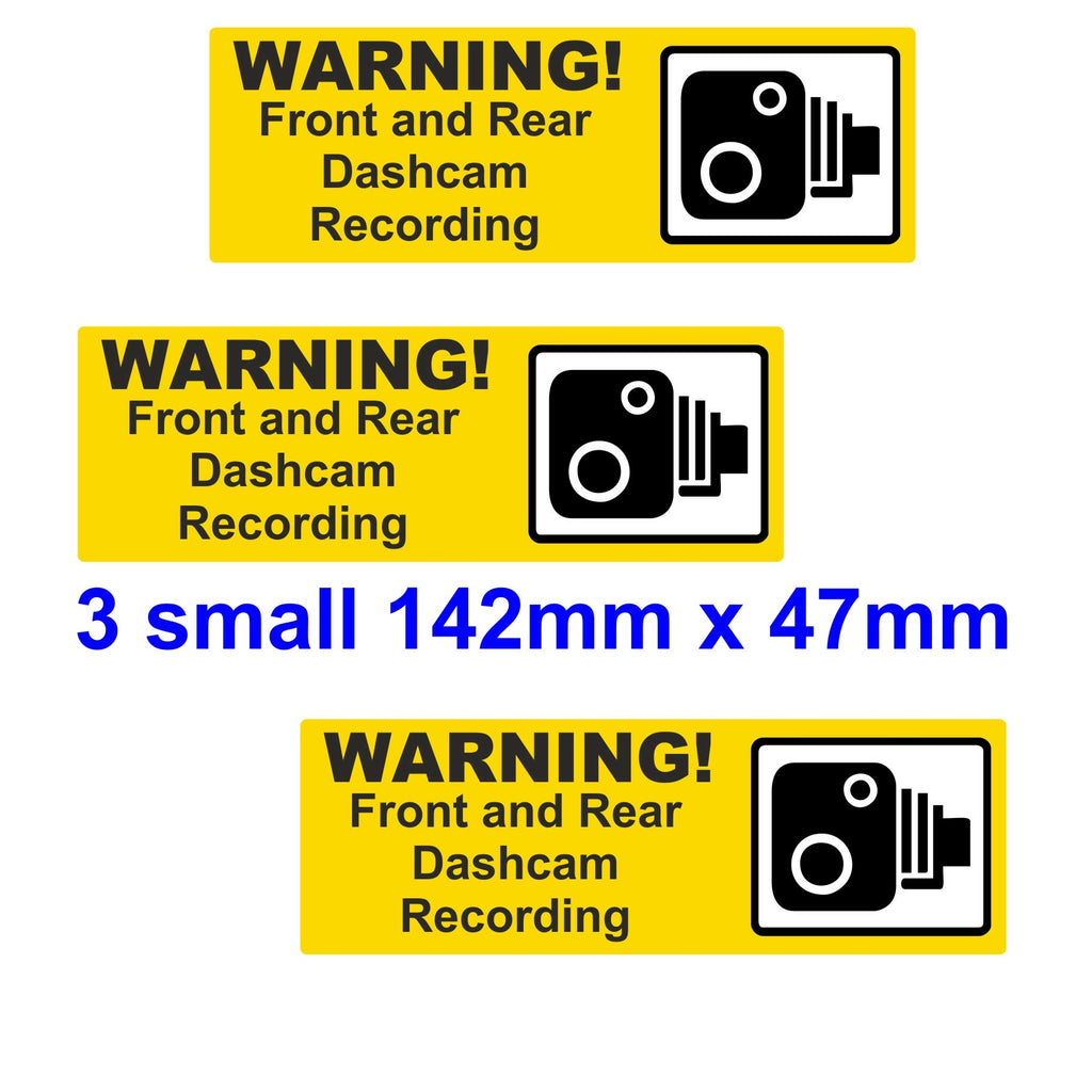 Dash Cam Warning set of 5 Large front and rear Stickers for Bus Truck Car Taxi Van