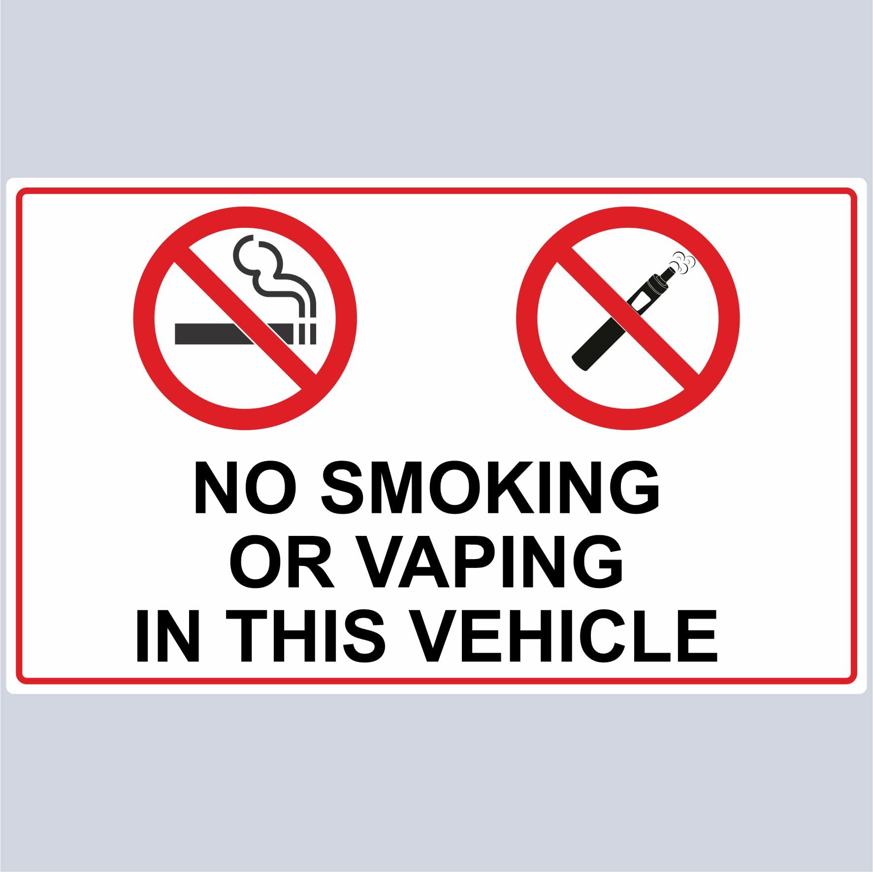 No Smoking or Vaping Vinyl Stickers Taxi's Minibus Cab Vans etc Set of 6