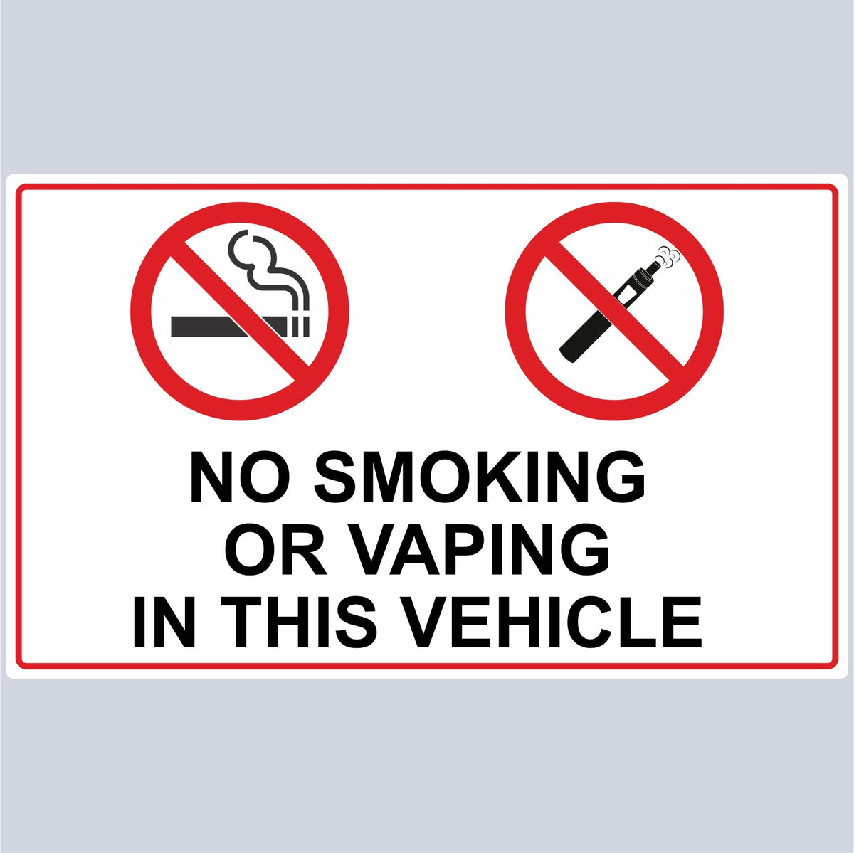 No Smoking or Vaping Vinyl Stickers Taxi's Minibus Cab Vans etc Set of 6