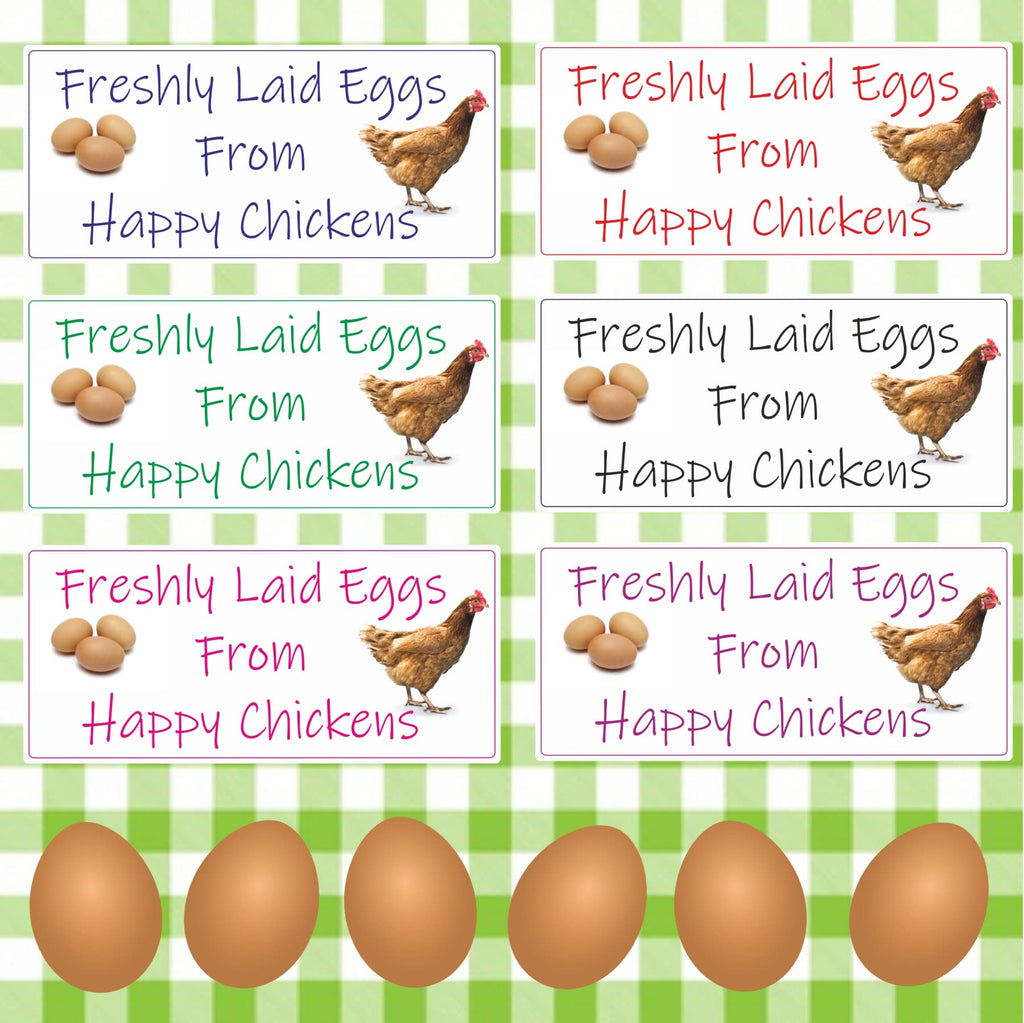 34 Egg Box Stickers Labels Freshly Laid Blue Design