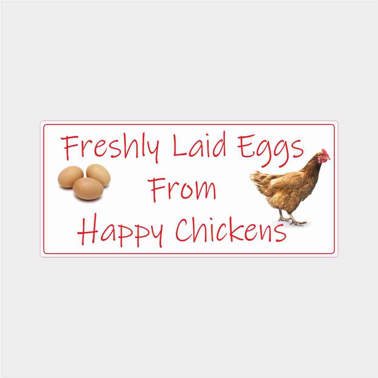 34 Egg Box Stickers Labels Freshly Laid Red Design