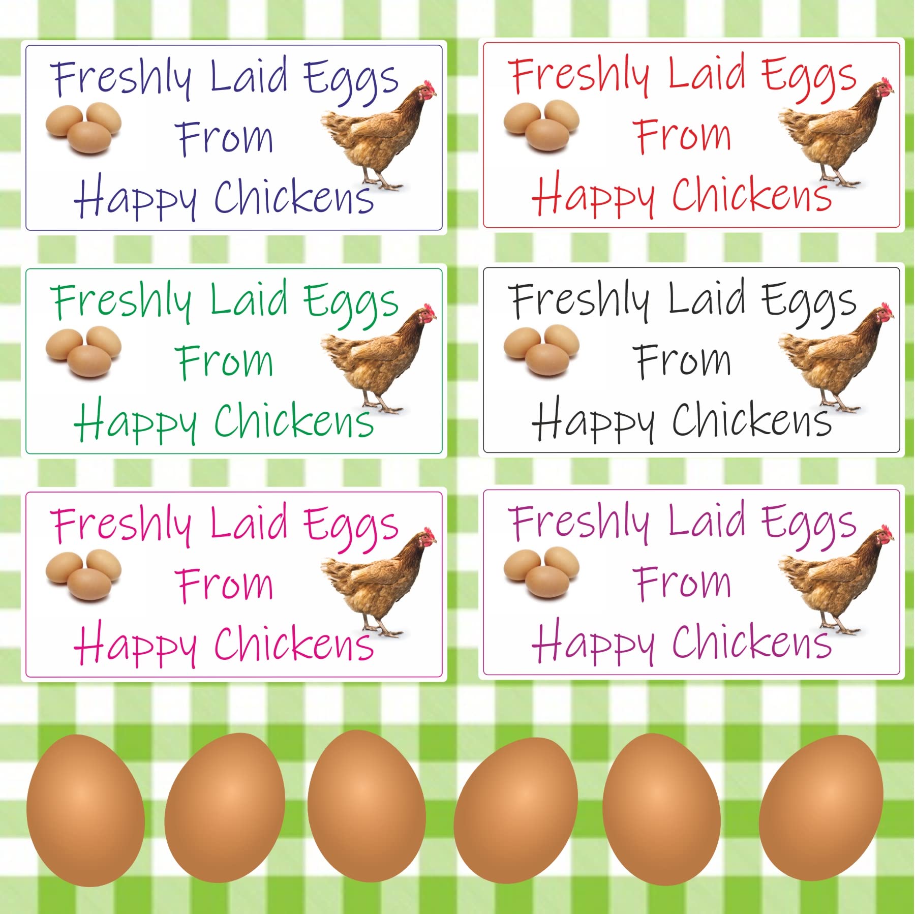 34 Egg Box Stickers Labels Freshly Laid Red Design