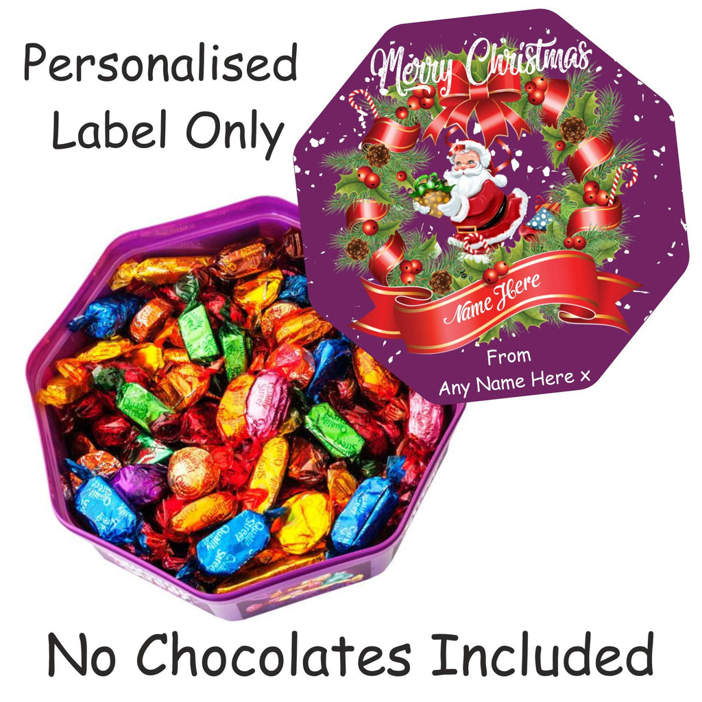 Personalised Label for Quality Street Tub Christmas Chocolates Gift idea