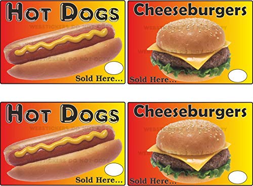 Hot Dog and Cheeseburger catering stickers