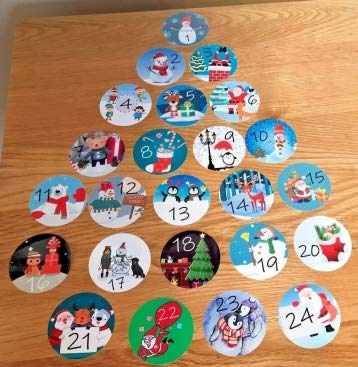 24 Advent Calendar Stickers Boys or Girls Countdown to Christmas