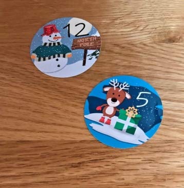 24 Advent Calendar Stickers Boys or Girls Countdown to Christmas