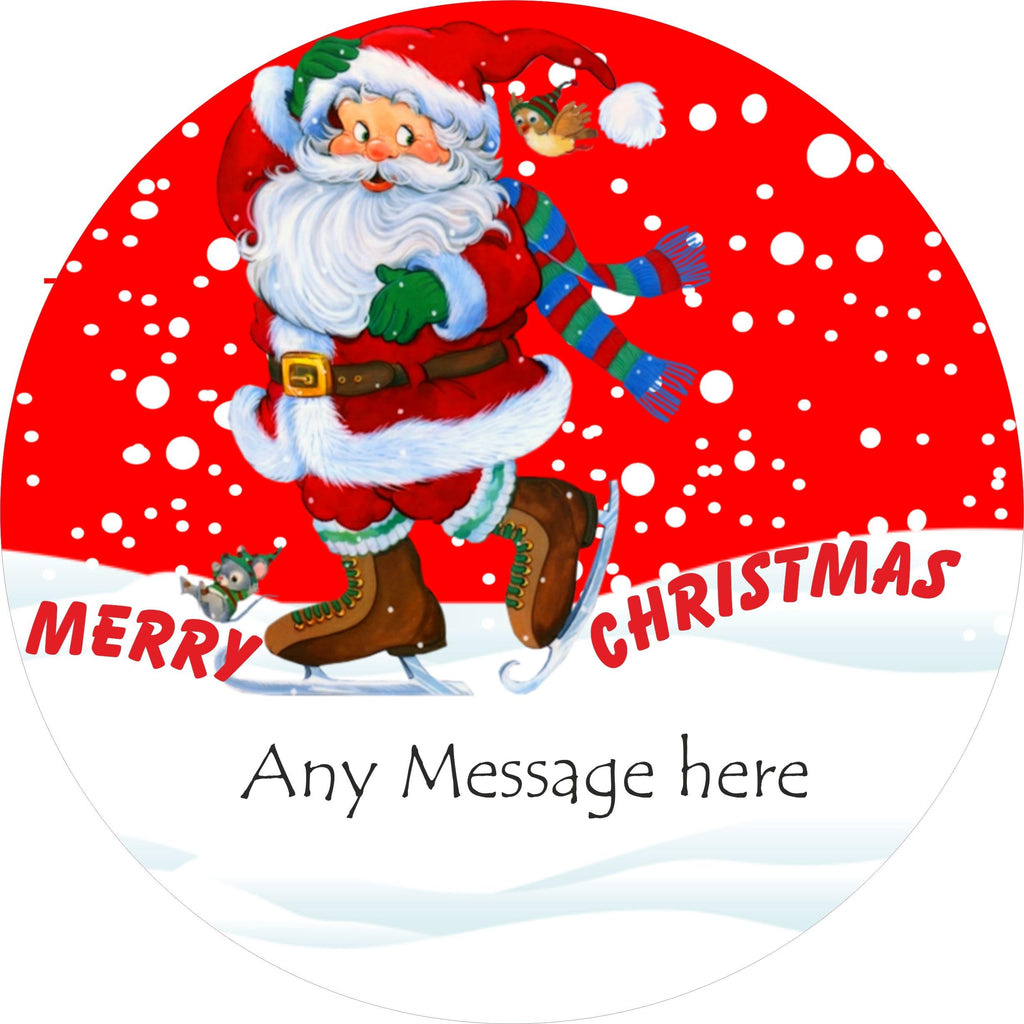 Personalised Father Christmas design label for Celebrations Chocolate Tub Christmas chocolates gift idea