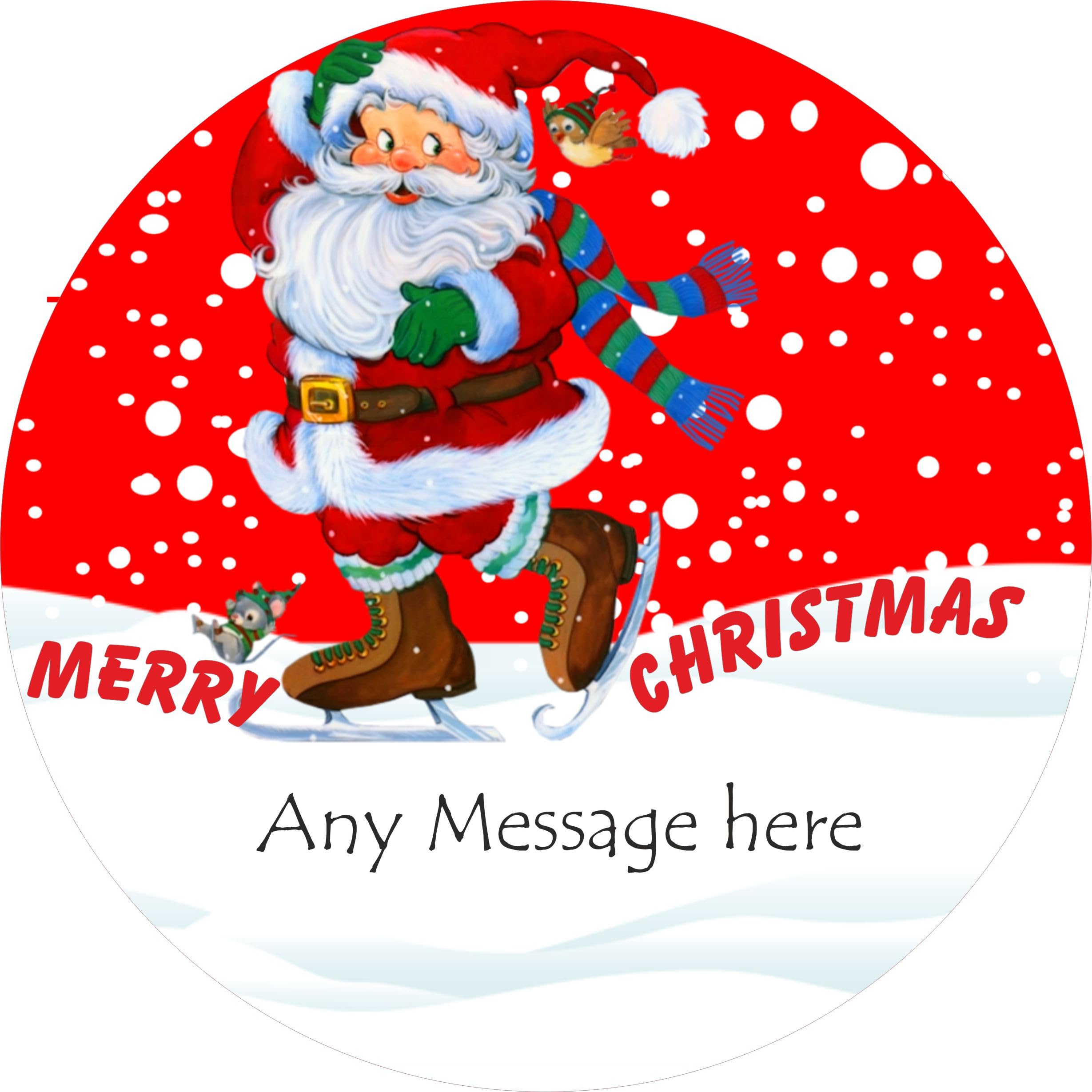 Personalised Father Christmas design label for Celebrations Chocolate Tub Christmas chocolates gift idea