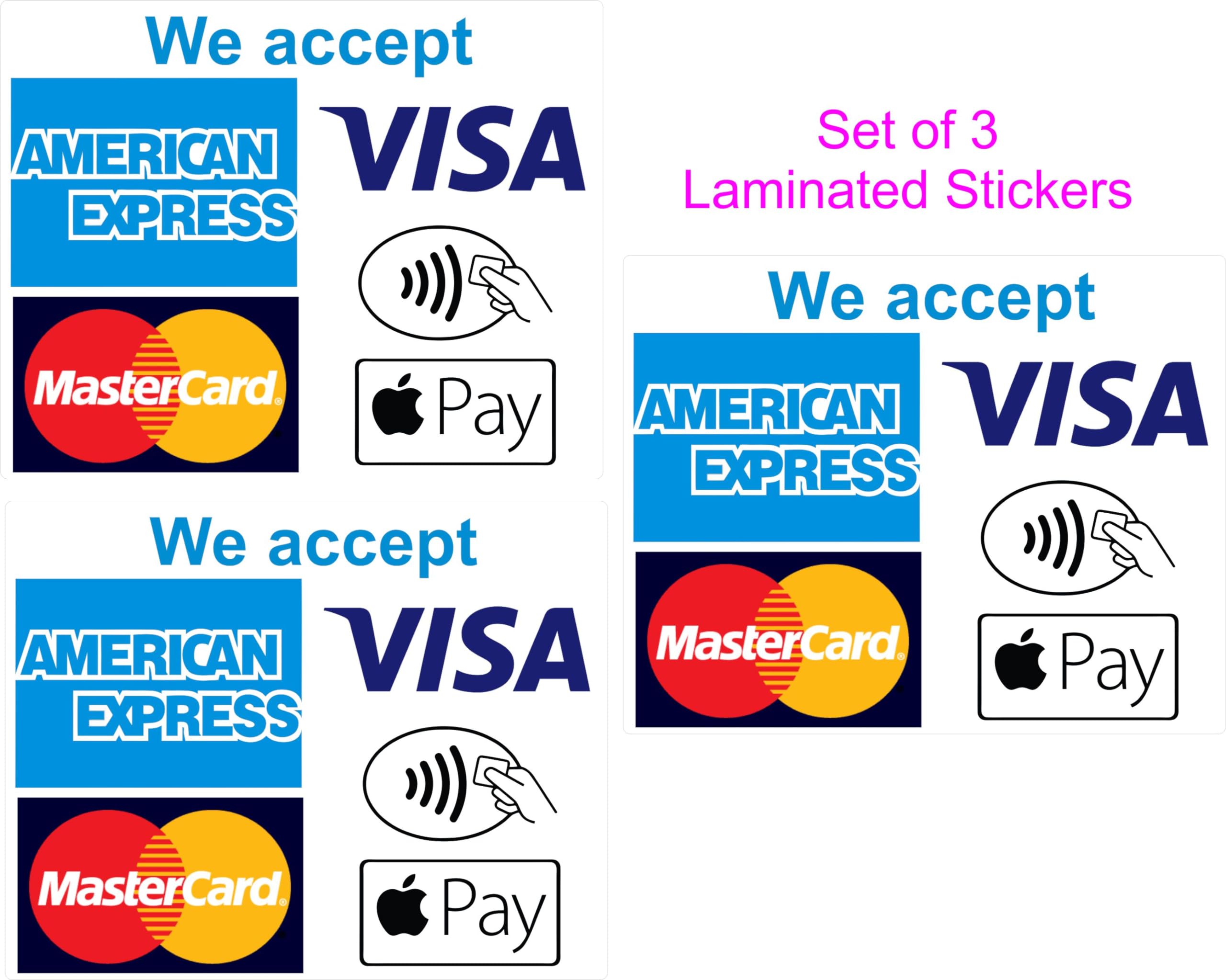 webstickers We Accept Card Payments Contactless 3 Vinyl Laminated Stickers Shop Taxi etc