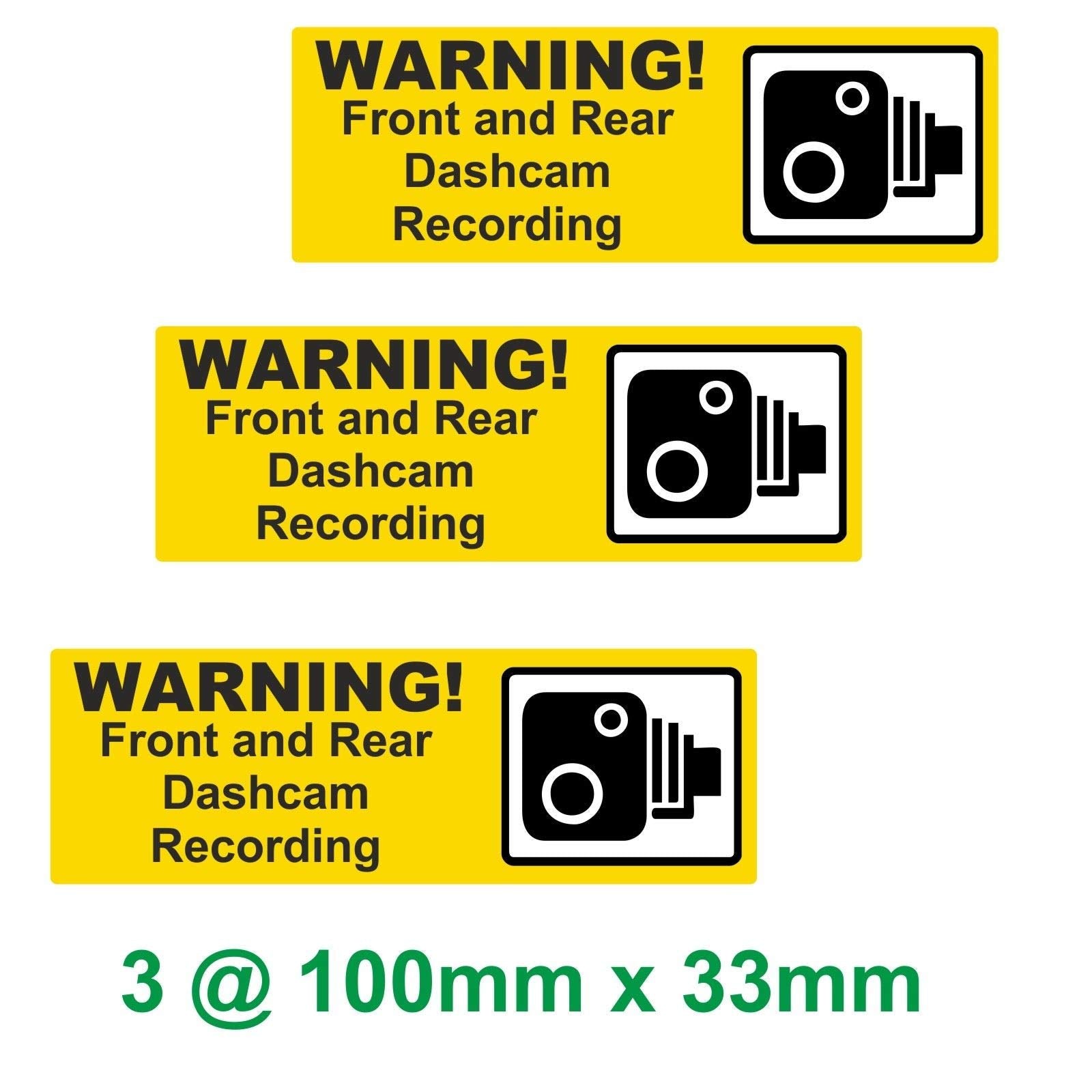 Dash Cam Recording Weatherproof Warning Stickers set of 5 Taxi Car Minibus Van etc dashcam