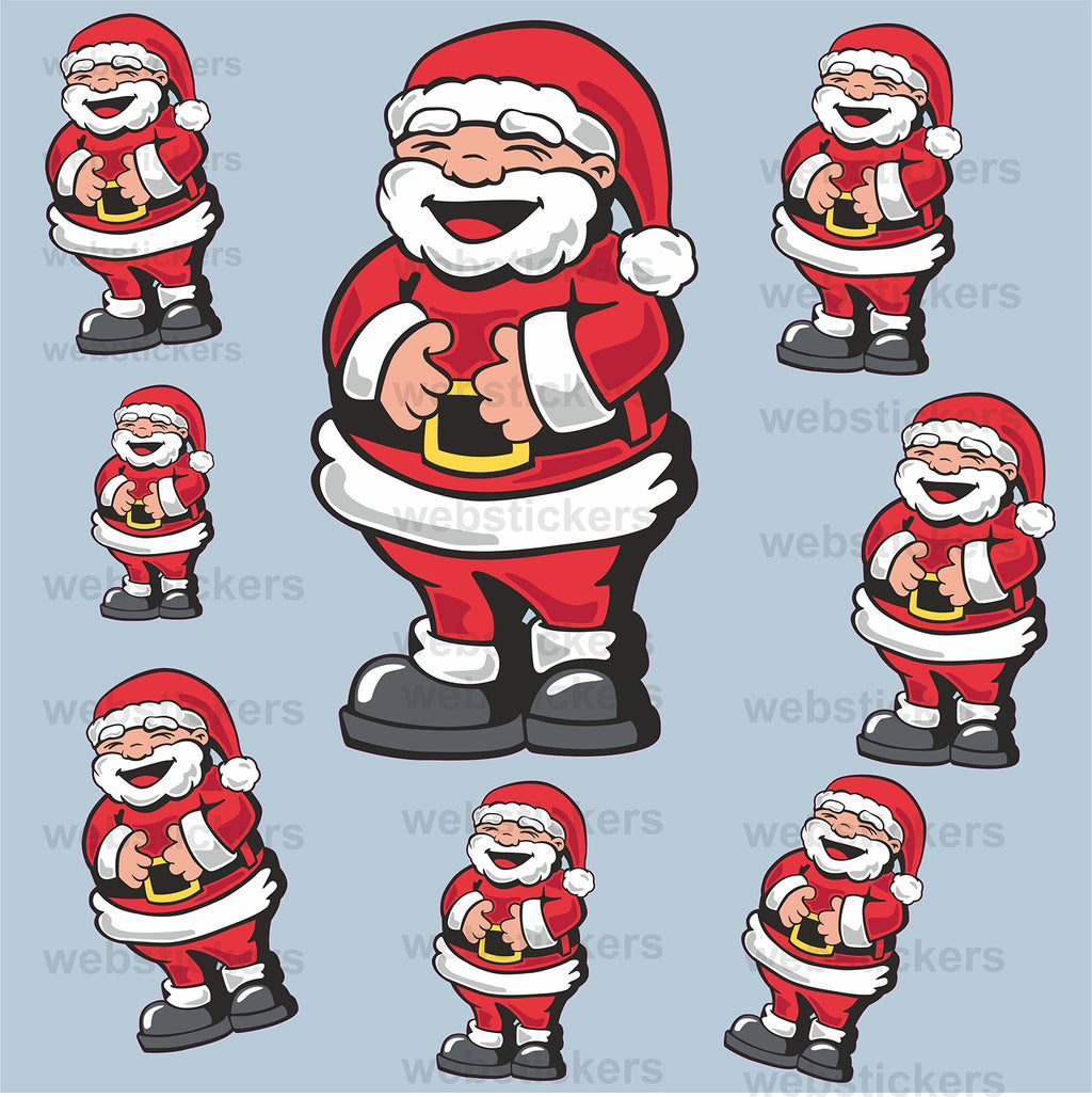 Colour printed father christmas santa stickers presents gifts windows decoration