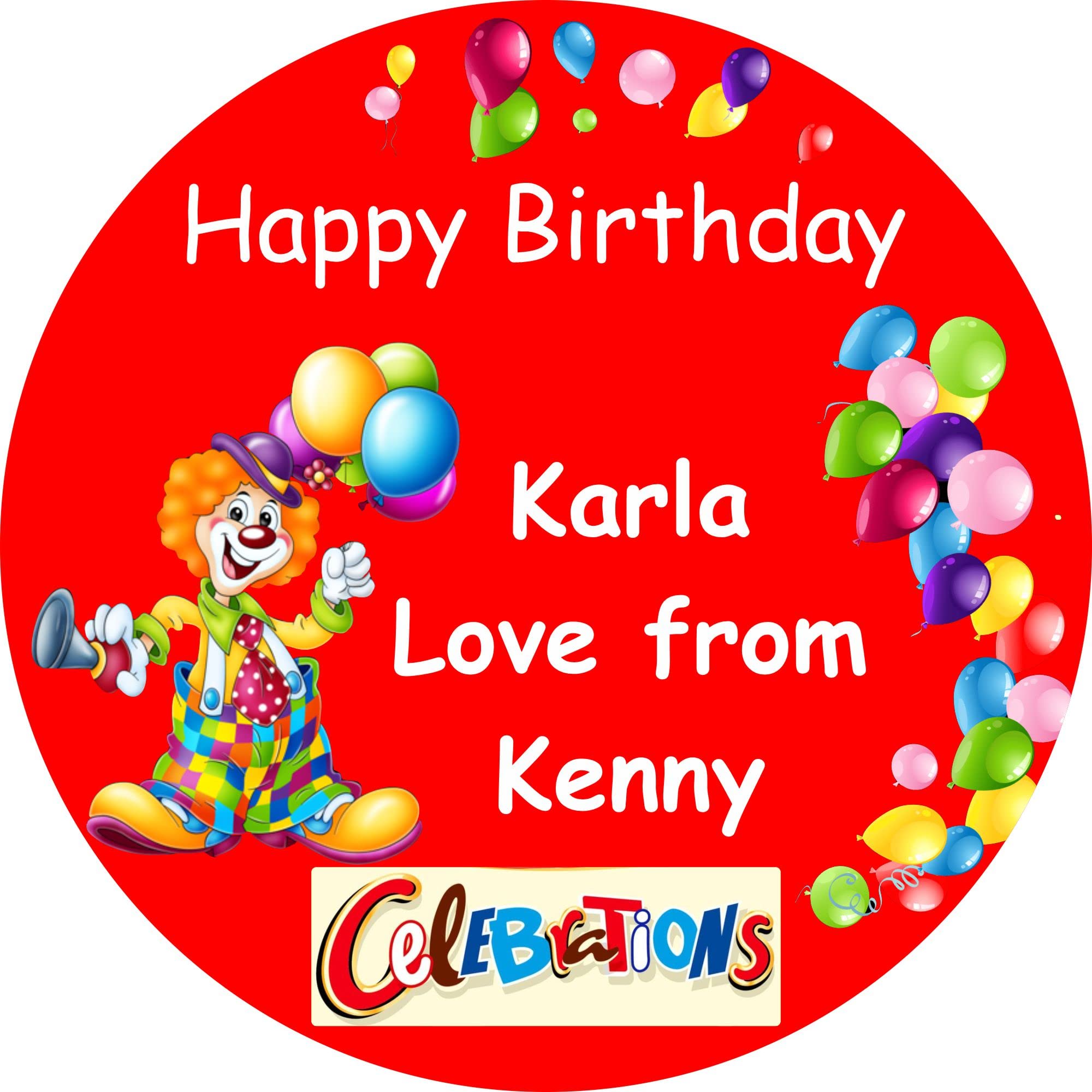 Personalised Birthday label fits Celebrations Tub No Chocolate included !!LABEL ONLY!!