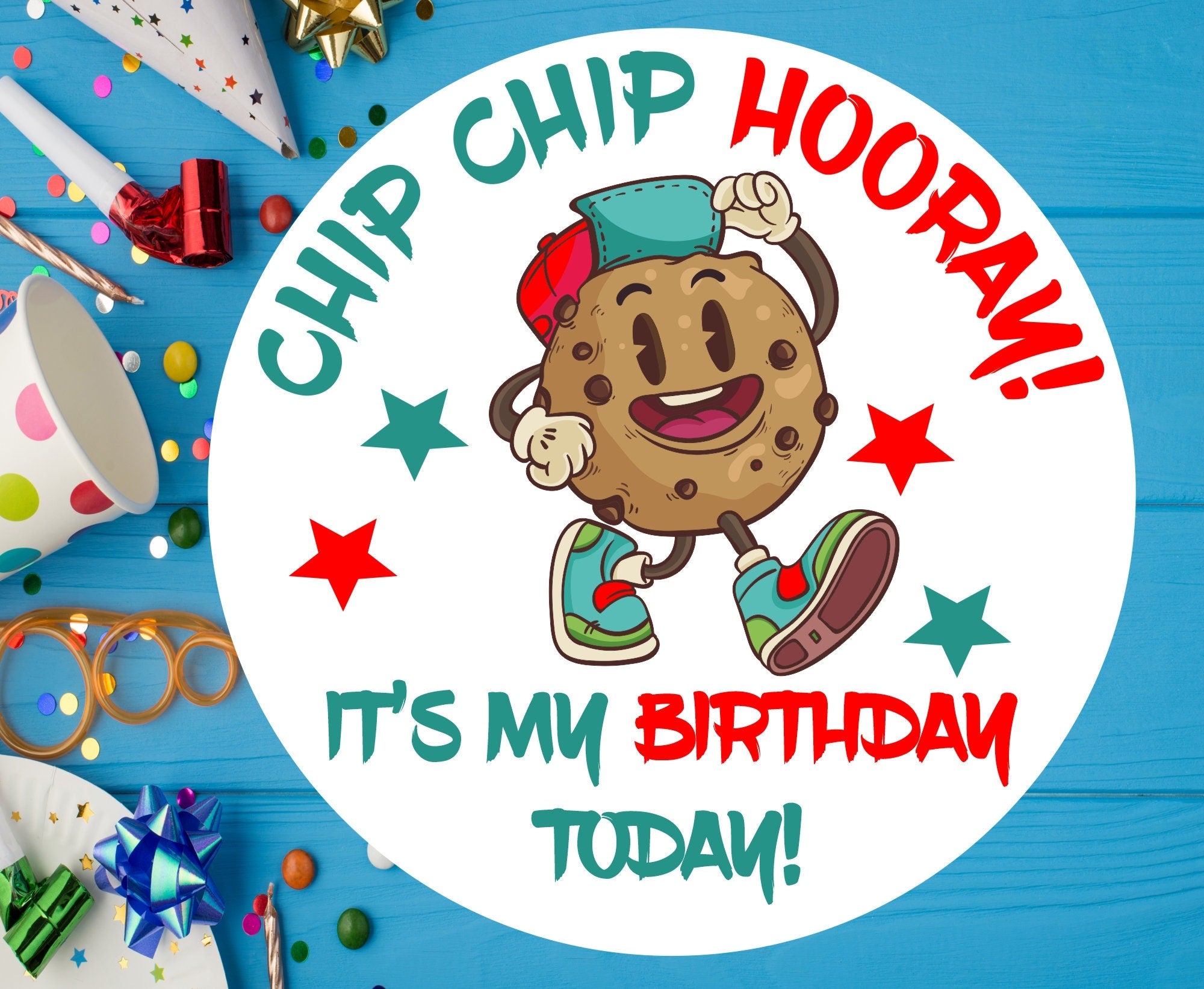 39 Birthday Cookie Birthday Treat Party Labels School Classroom treat Stickers, Kids Gift