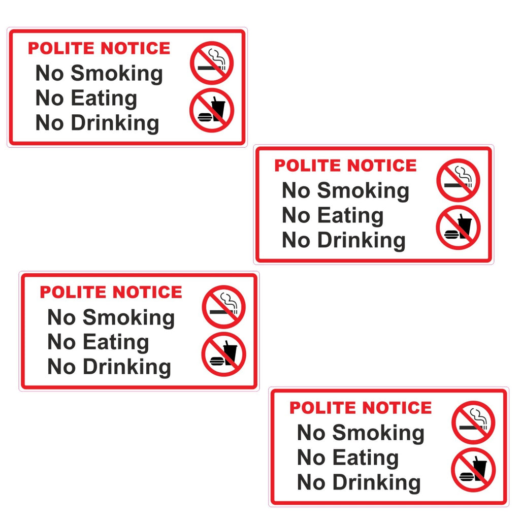 6 No Smoking Eating Drinking  Laminated  Vinyl  Stickers Taxi  Car Van  Hire etc