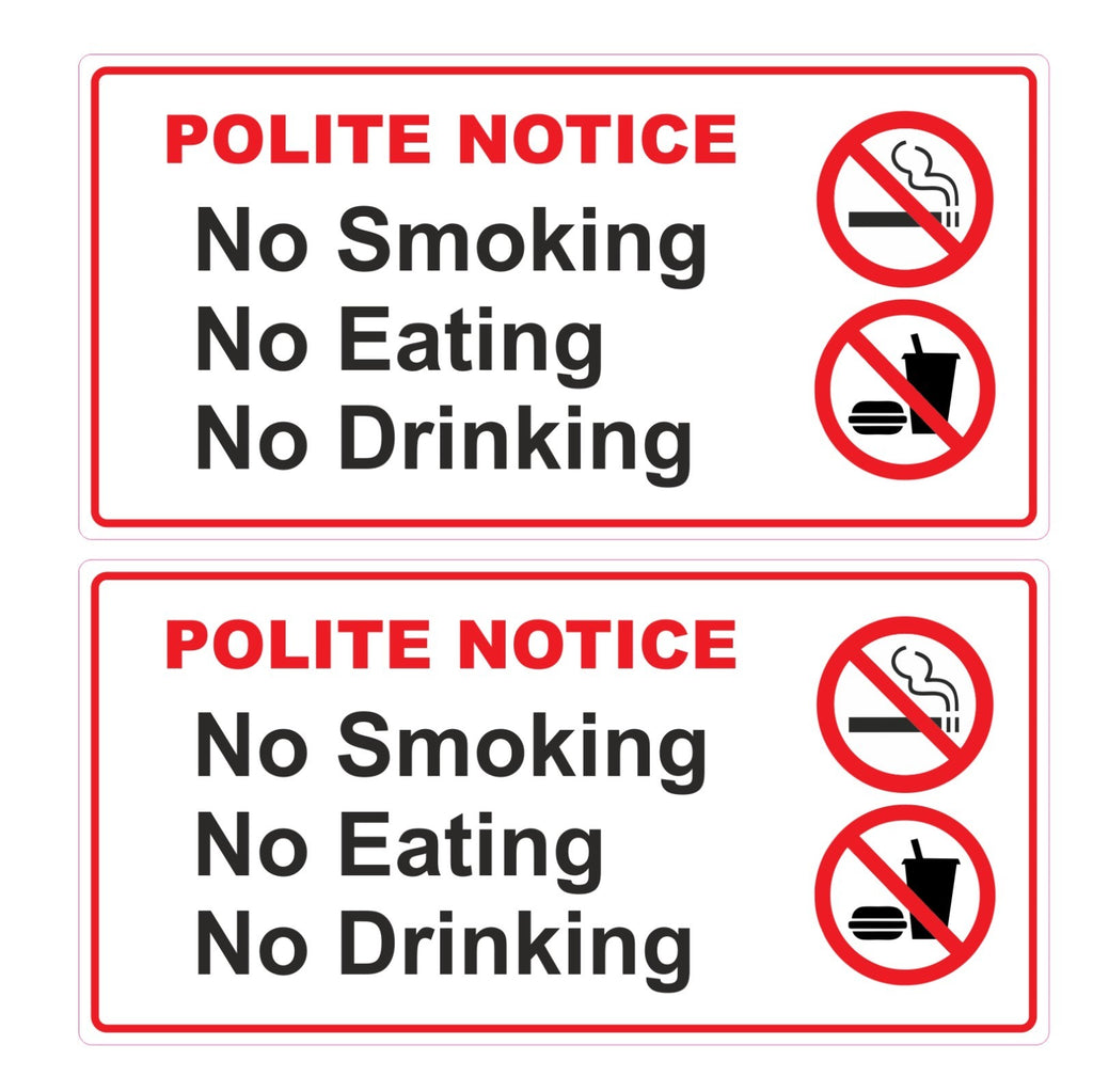 6 No Smoking Eating Drinking  Laminated  Vinyl  Stickers Taxi  Car Van  Hire etc