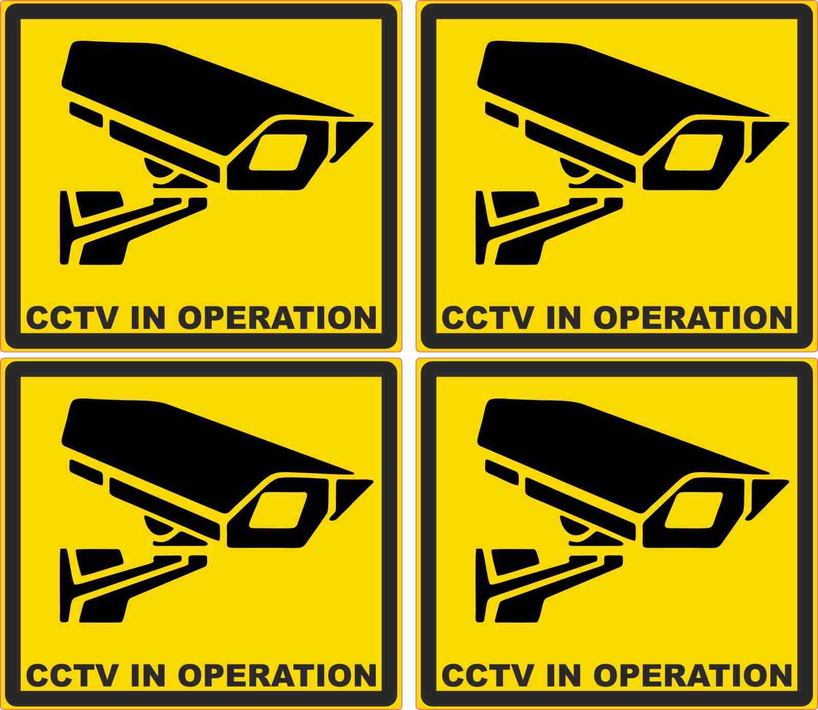 7 Security CCTV in Operation Warning Vinyl Stickers Laminated weatherproof Signs