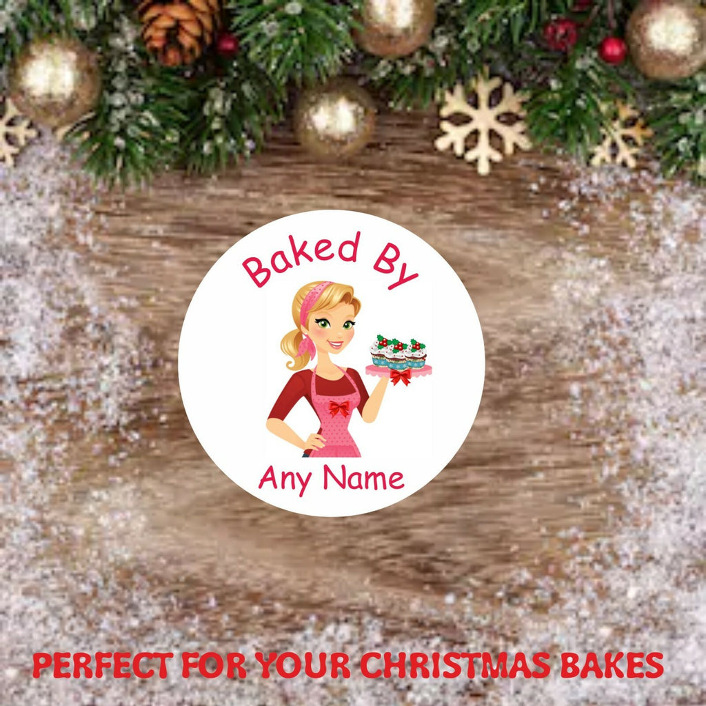 48 Personalised Christmas Baking Stickers labels ,cakes, cake box cupcakes etc