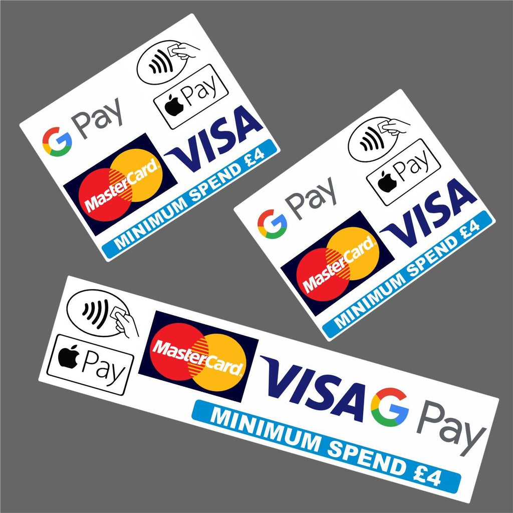 Contactless Card Payments Minimum £4  Spend Shops, Taxis Ice Cream Cafes market