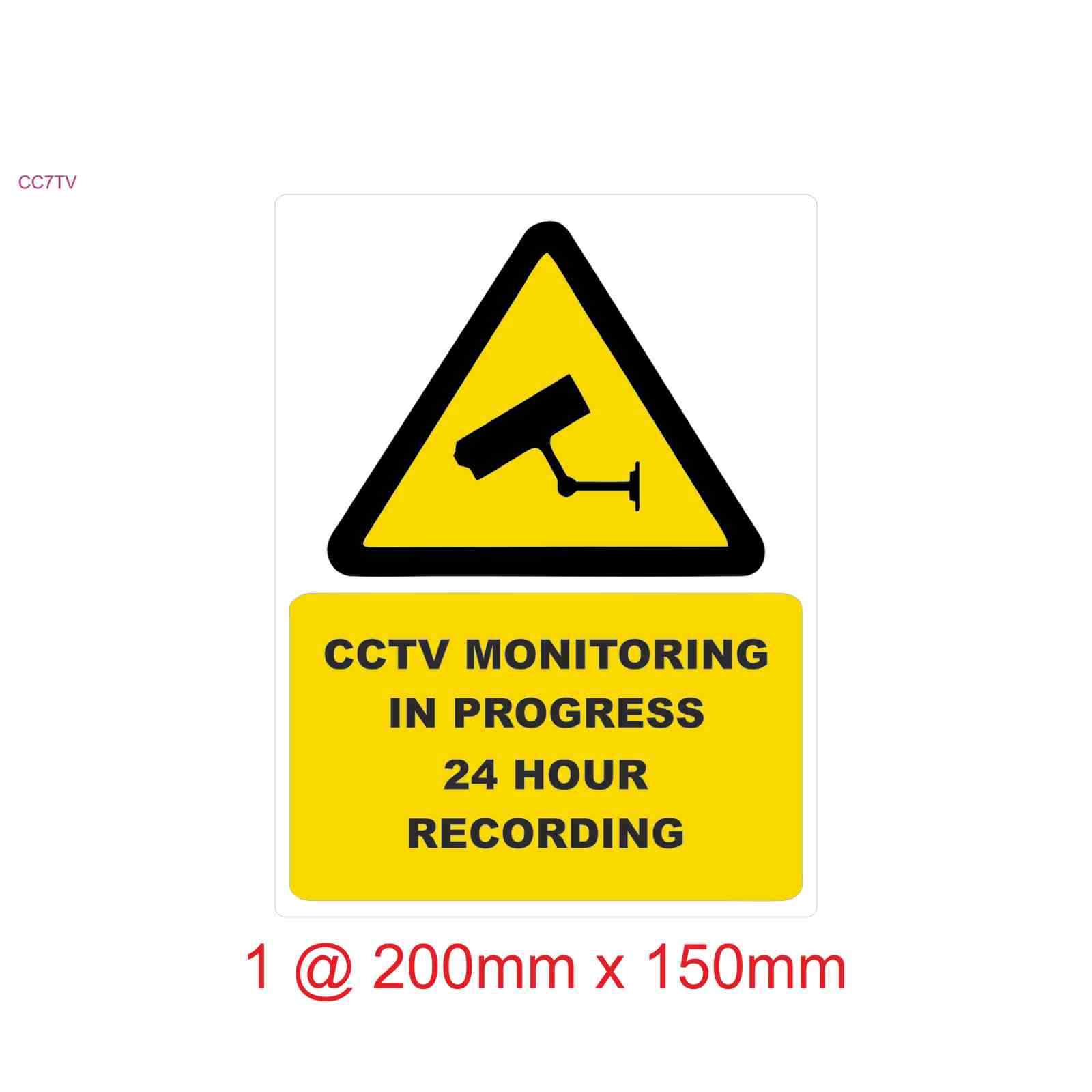 CCTV Laminated Vinyl Stickers  Security, Camera, Warning, Weatherproof Set of 7